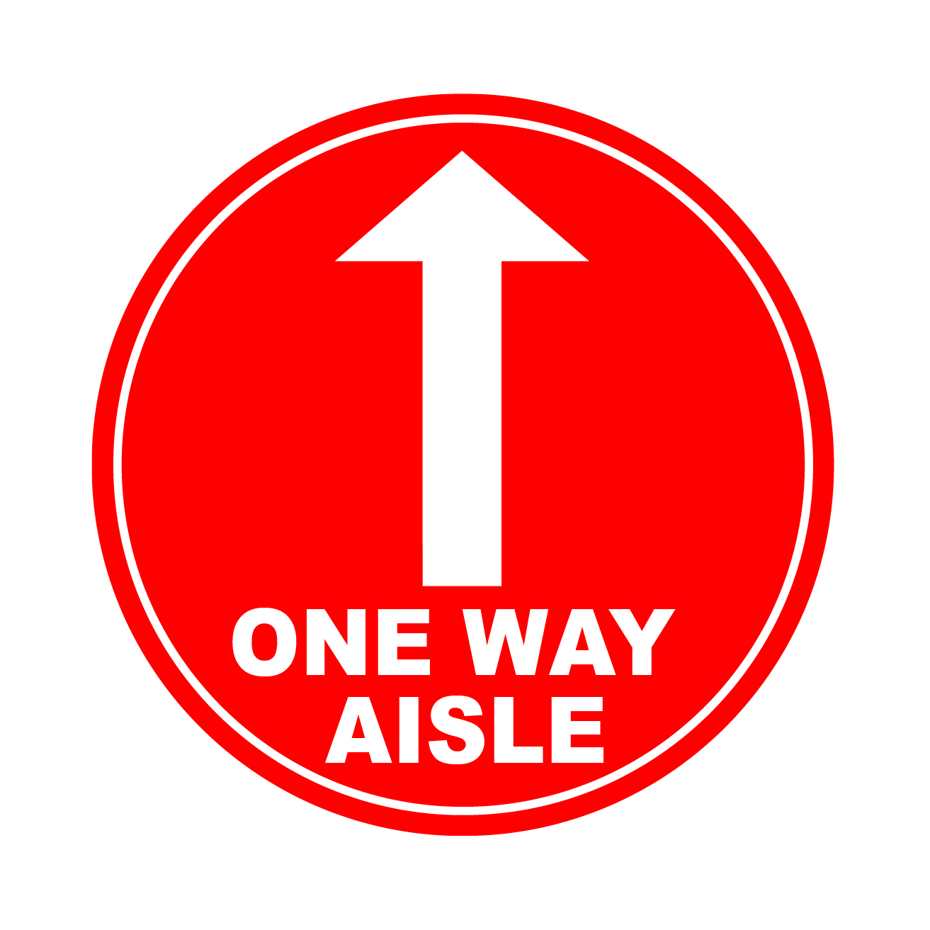 Red Directional Aisle Decal – 12″