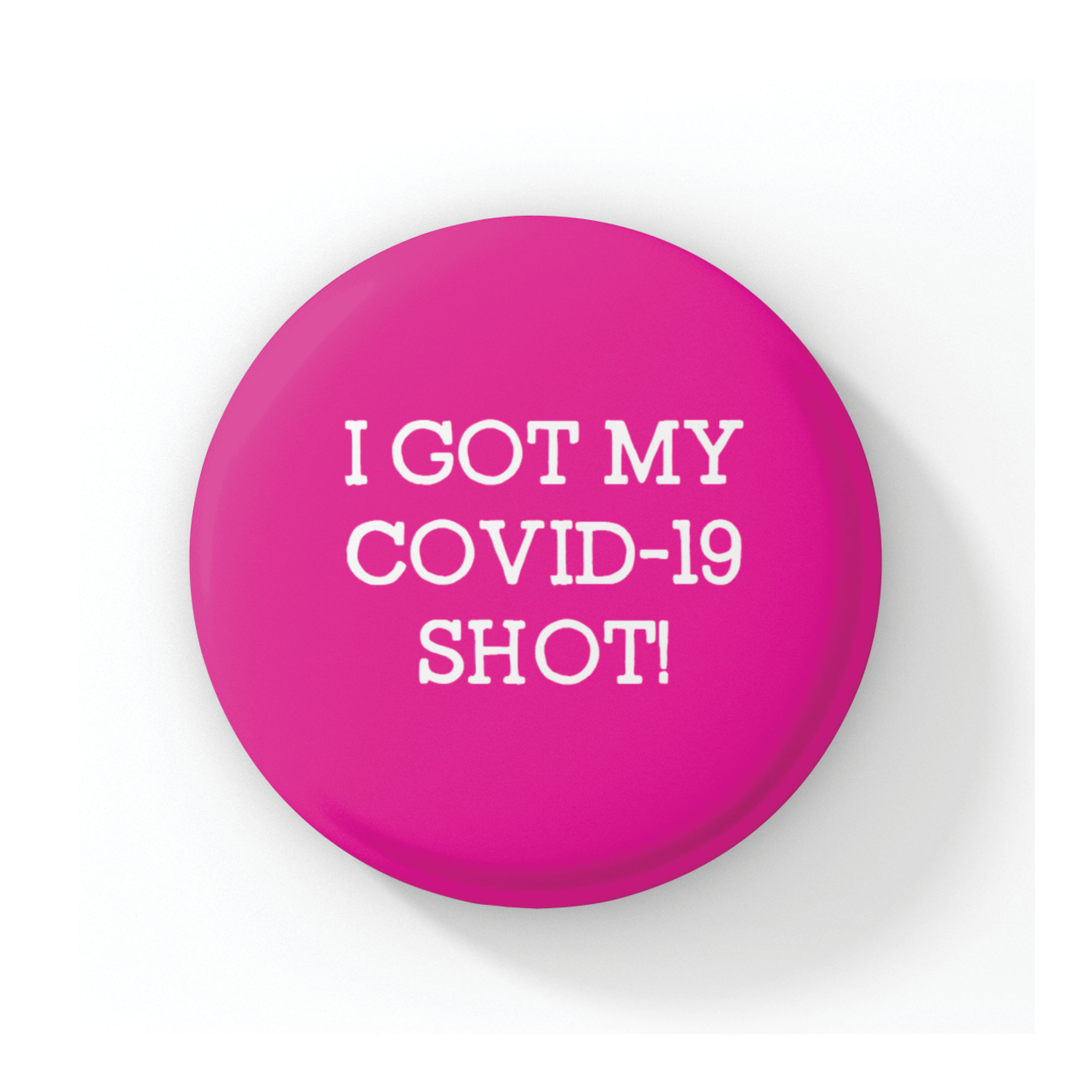 COVID-19 Vaccine Button – Colorful Hot Pink