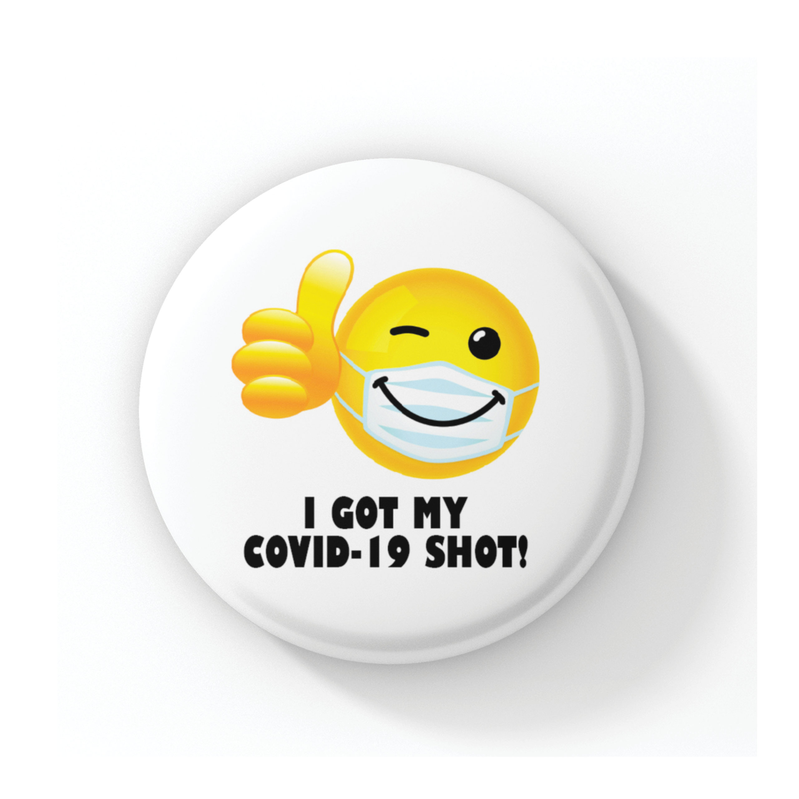 COVID-19 Vaccine Button – Smiley Face